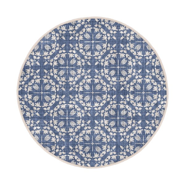 Skalbiamas/robotiniams dulkių siurbliams apvalios formos kilimas mėlynos spalvos ø 100 cm Comfort – Mila Home