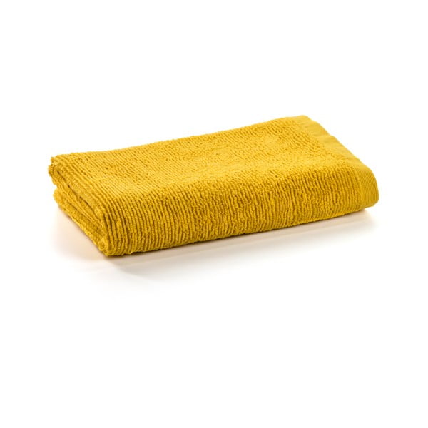 Geltonas medvilninis rankšluostis Kave Home Miekki, 70 x 140 cm