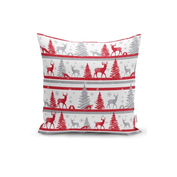 4 kalėdinių pagalvių užvalkalų ir staltiesės rinkinys Minimalist Cushion Covers Red Snowflake-image-3