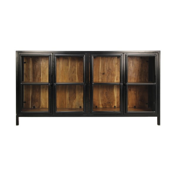 Juoda akacijos medienos masyvo vitrina 170x90 cm Kingston - HSM collection
