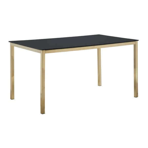 Juodos ir aukso spalvos "Mauro Ferretti Glam" valgomojo stalas, 75 x 140 cm