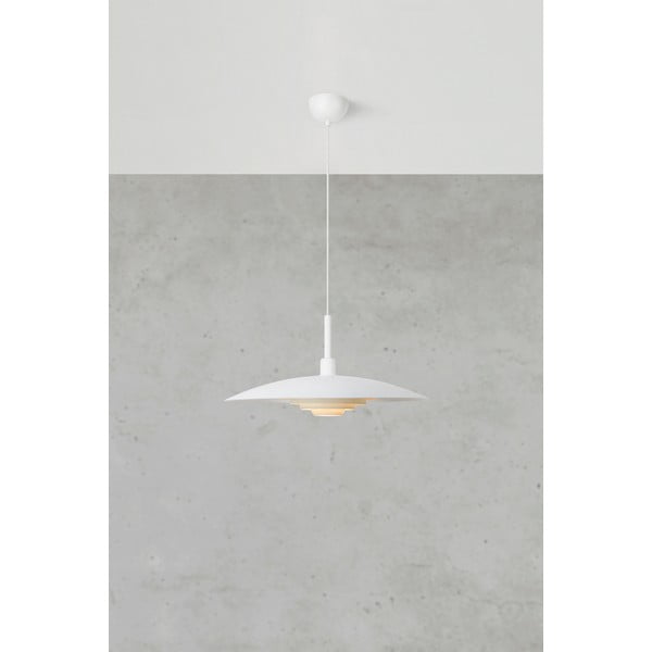 Baltos spalvos kabantis šviestuvas ø 57 cm su metaliniu gaubtu Piny – Markslöjd-image-3