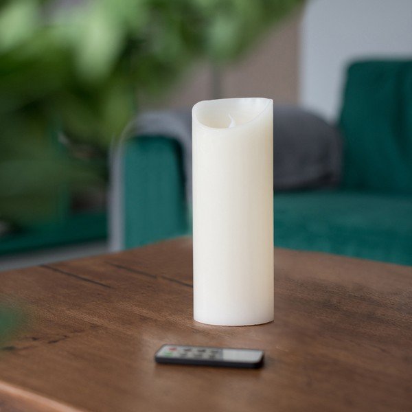 LED žvakė su nuotolinio valdymo pulteliu DecoKing Wax, aukštis 20 cm-image-1