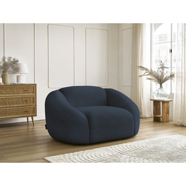 Iš boucle krėslas tamsiai mėlynos spalvos Tina – Bobochic Paris-image-4