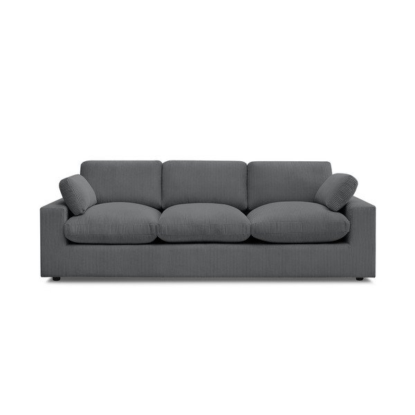 Tamsiai pilkos spalvos sofa iš kordinio velveto 250 cm Belair – Bobochic Paris