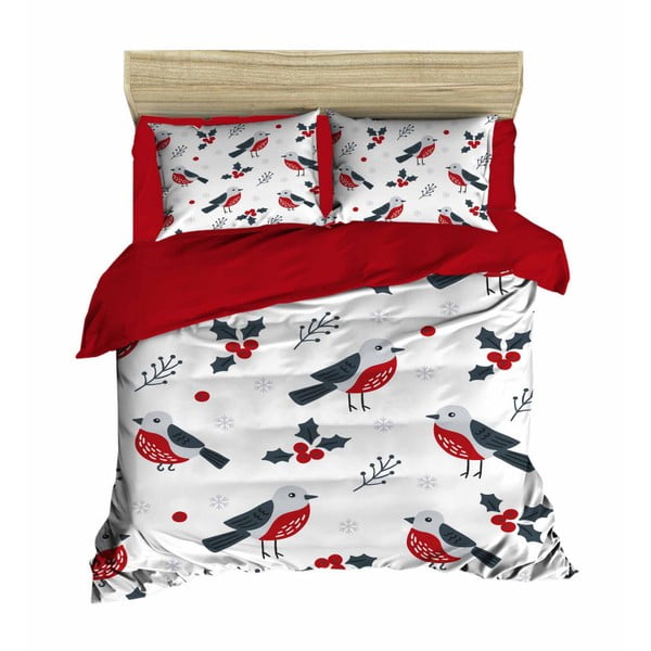 Dvigulės lovos patalynės ir paklodžių rinkinys "Birds Red", 200 x 220 cm