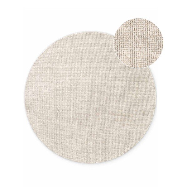 Rankų darbo kreminės spalvos iš vilnos apvalios formos kilimas ø 160 cm Greenwich – Ted Baker
