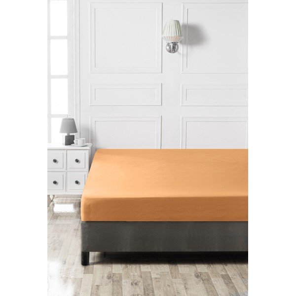 Iš medvilnės paklodė oranžinės spalvos su guma 140x200 cm – Mijolnir-image-2