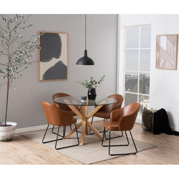 Valgomojo stalas su stikliniu stalviršiu Actona Heaven, ⌀ 119 cm-image-1