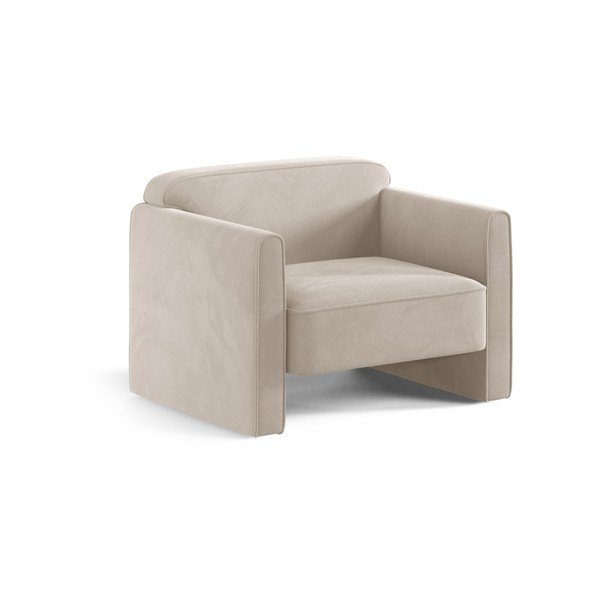 Smėlio spalvos iš velveto krėslas Abby – Micadoni 