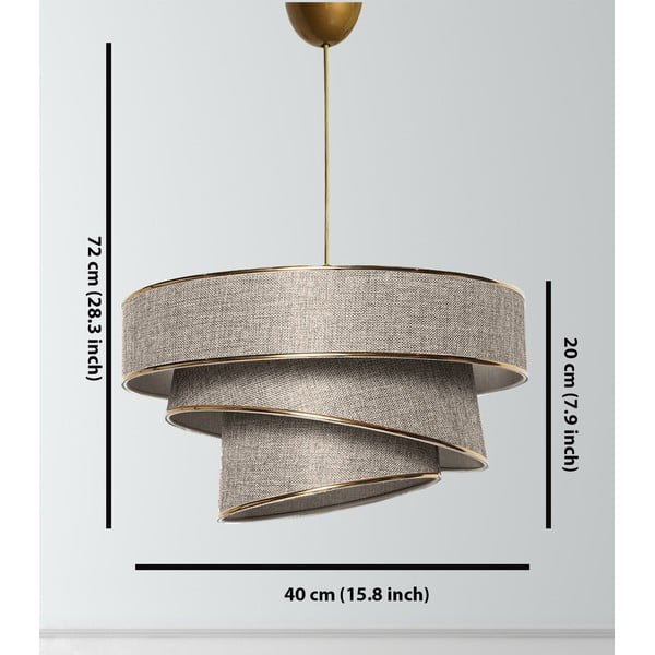 Kabantis šviestuvas smėlio spalvos/auksinės spalvos ø 40 cm su tekstiliniu gaubtu Couper – Opviq lights-image-2
