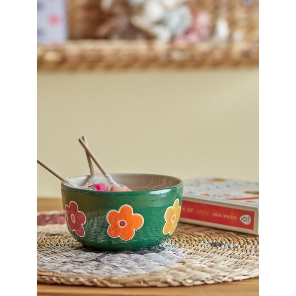 Tamsiai žalios spalvos iš akmens masės vaikiškas dubuo ø 12 cm Addy – Bloomingville Mini-image-2