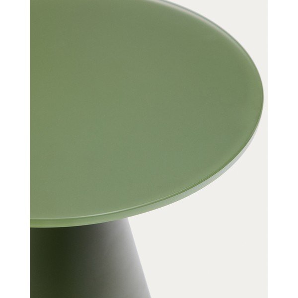 Apvalios formos šoninis stalas su stikliniu stalviršiu ø 30 cm Wilshire – Kave Home-image-4