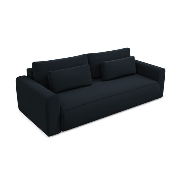 Tamsiai mėlynos spalvos iš velveto sulankstoma/su sandėliavimo vieta sofa 238 cm Kapua – Makamii-image-4