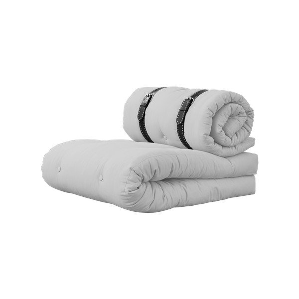 Kintamas fotelis su baltais dygsniuotos odos dirželiais "Karup Buckle Up Light Grey-image-3