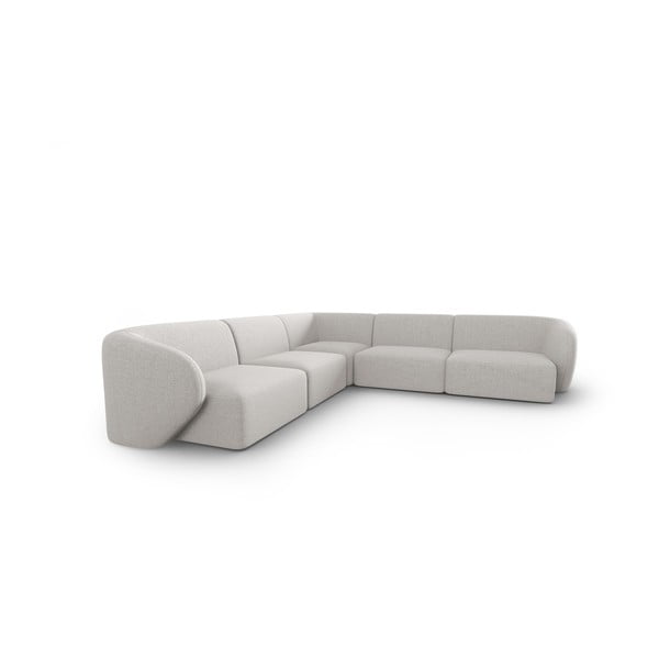 Modulinė kampinė sofa šviesiai pilkos spalvos Shane – Micadoni Home