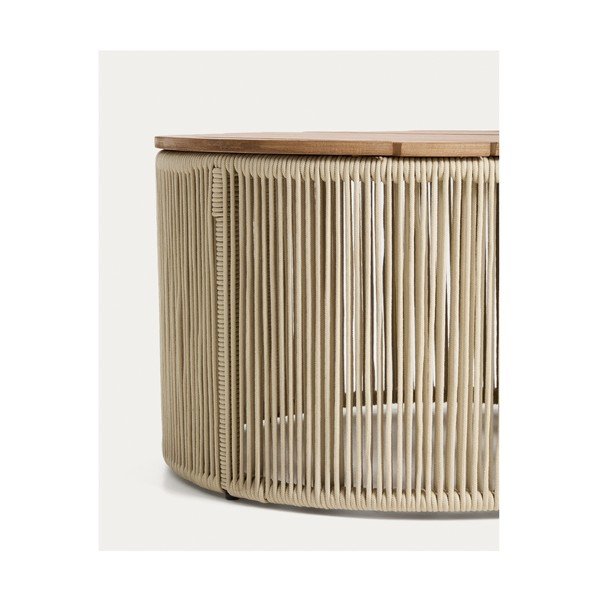 Apvalios formos sodo kavos staliukas su akacijos stalviršiu ø 70 cm Dandara – Kave Home-image-3