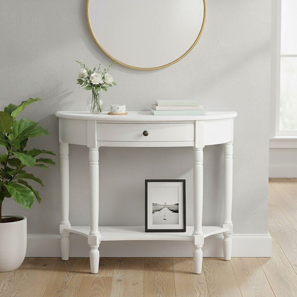 Baltos spalvos iš pušies masyvo konsolinis staliukas 32x93 cm Heritage – Premier Housewares-image-1