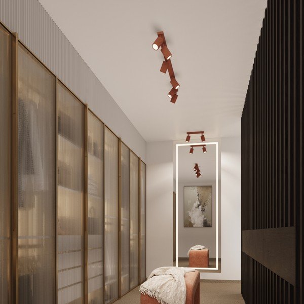 Raudonos plytų spalvos taškinis šviestuvas 6,5x30 cm Gleam – Sollux-image-2