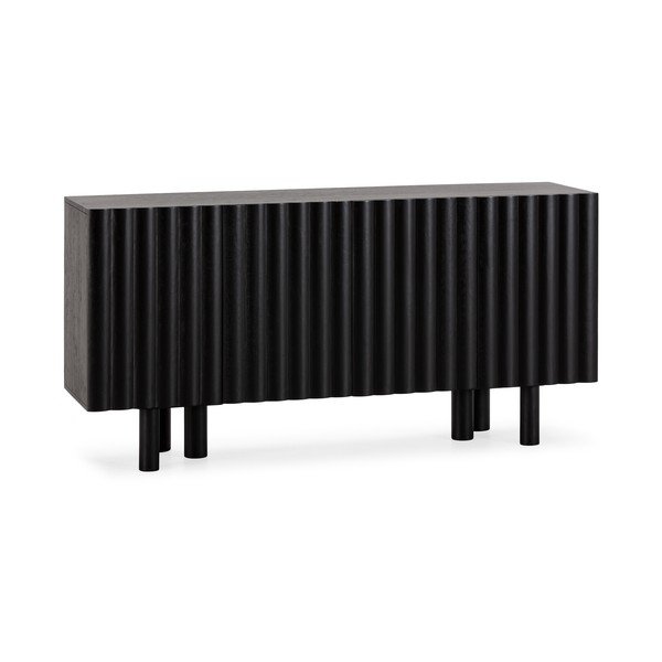 Juodos spalvos iš mango masyvo šoninė spintelė 160x80x40 cm Tamira – MOME