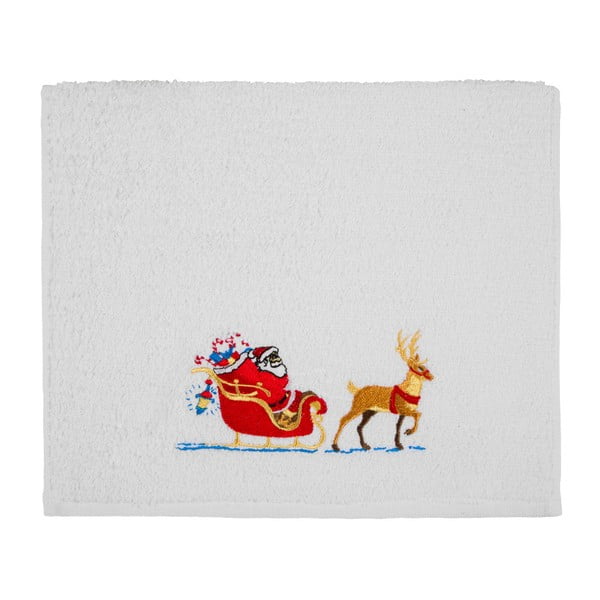 Rankšluostis "Christmas Sledge White", 30 x 50 cm