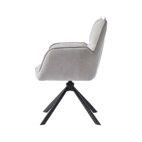 Kreminės spalvos iš audinio valgomojo kėdžių komplektas 2 vnt. Marilla – Unique Furniture-image-3