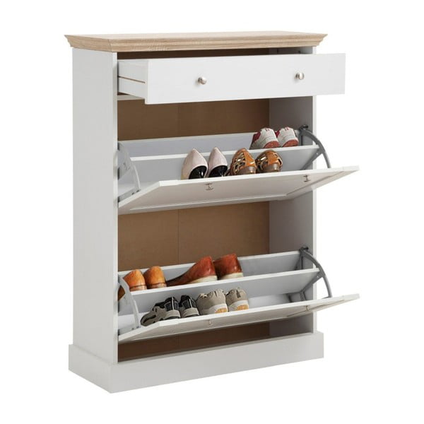 Balta batų spinta su ąžuolo detalėmis Støraa Bruce-image-1