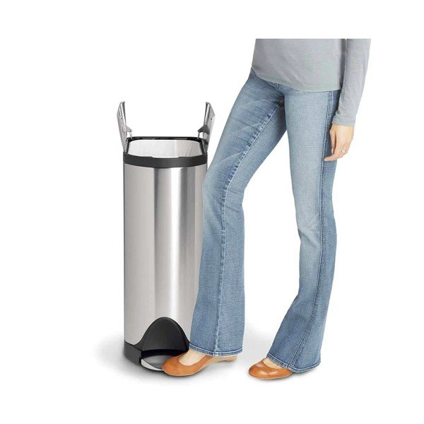 Sidabrinė matinė šiukšliadėžė su pedalu simplehuman Butterfly, 45 l-image-3