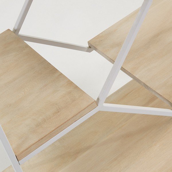 Balta mažesnė knygų spinta su mango medžio lentynomis Kave Home Pyke-image-2