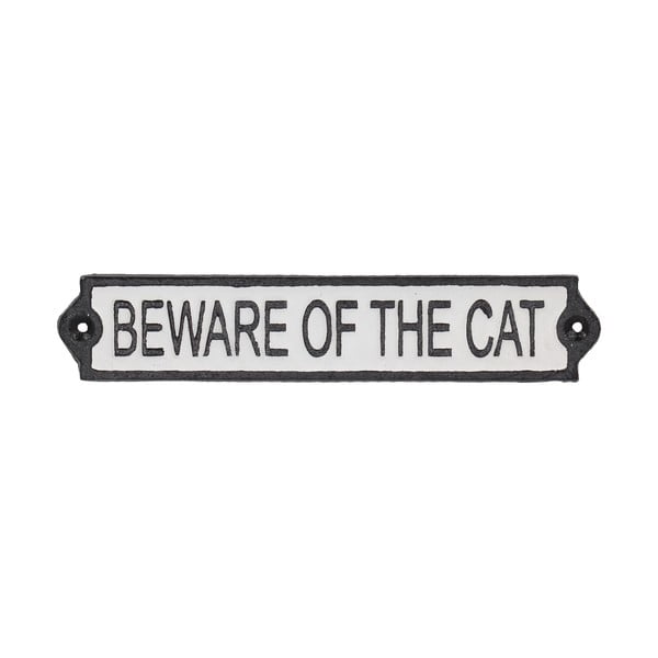 Iš ketaus ženklas rinkinyje 26x5 cm Beware of the Cat – Esschert Design