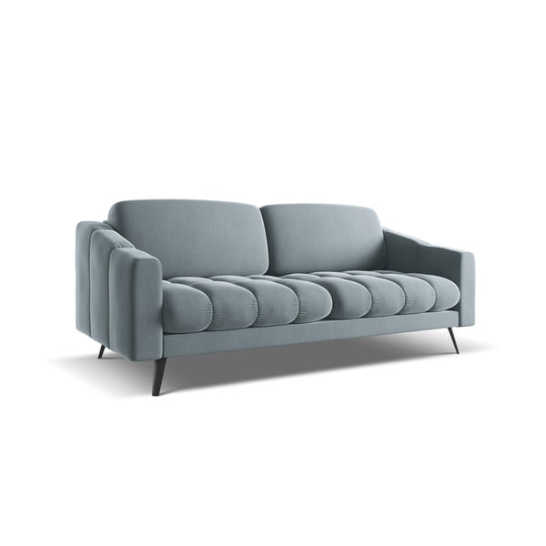 Šviesiai mėlynos spalvos iš velveto sofa 202 cm Nalu – Makamii-image-2