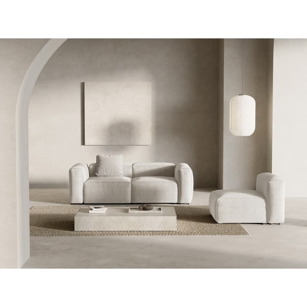 Smėlio spalvos iš kordinio velveto sofa 224 cm Bergamo – Cosmopolitan Design-image-1