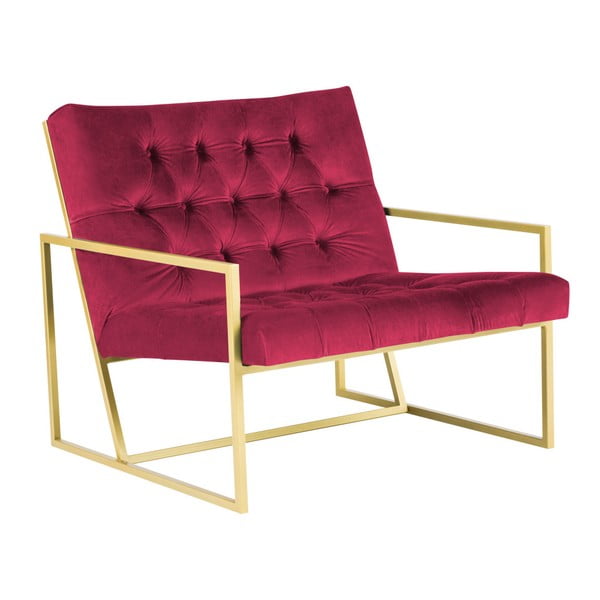 Rožinis fotelis su aukso spalvos dizainu Mazzini Sofos Bono