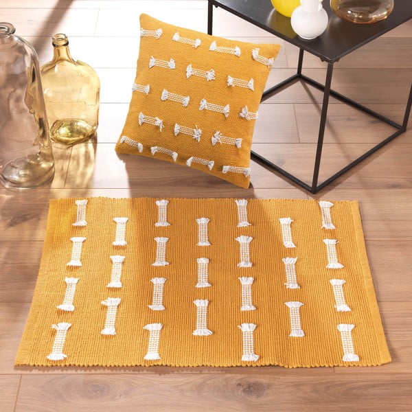 Skalbiamas kilimas ochros spalvos 50x80 cm Juline – douceur d'intérieur-image-1