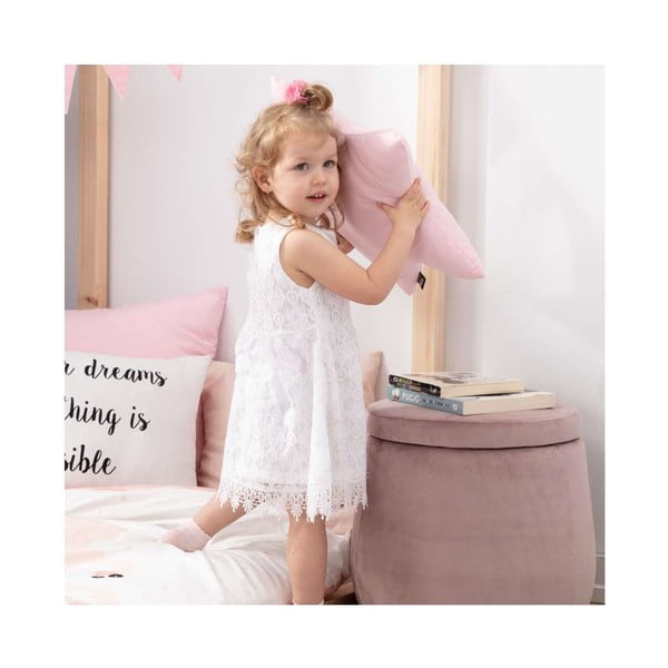 Iš velveto vaikiškas pufas juodos spalvos Posh Velvet – Yellow Tipi-image-4