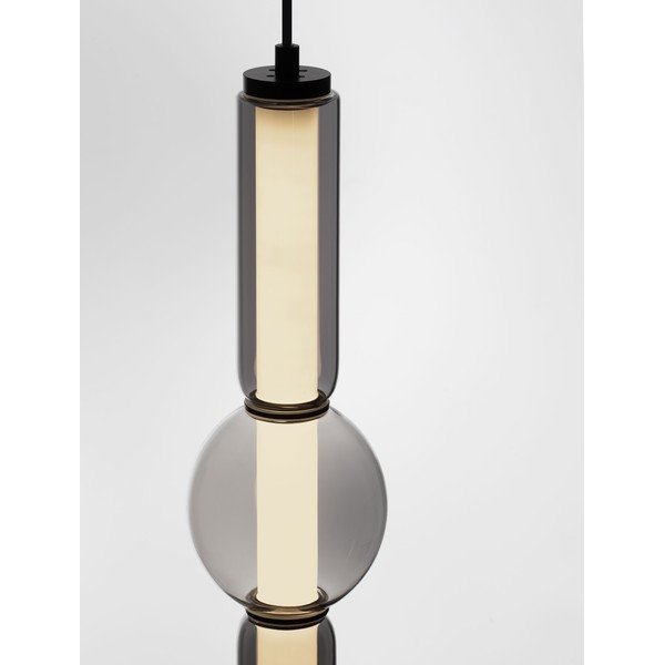Pilkos spalvos iš stiklo kabantis šviestuvas LED su pritemdymo funkcija ø 12 cm Ulon – Nova Luce-image-2
