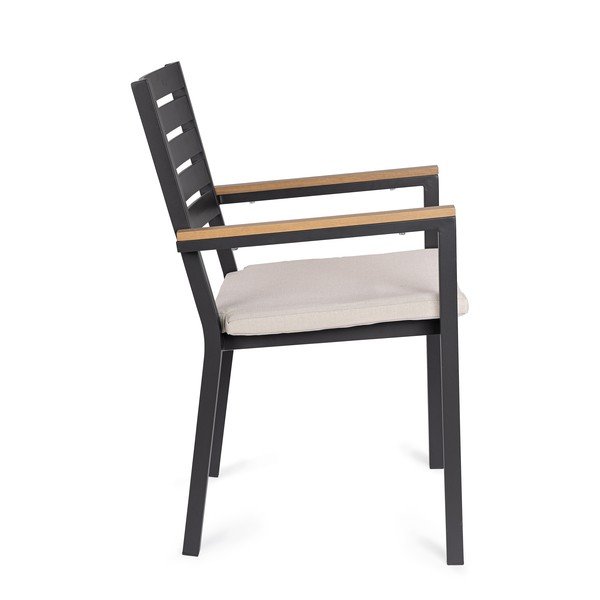 Antracito spalvos metalinė sodo kėdė Henna – Bizzotto-image-3