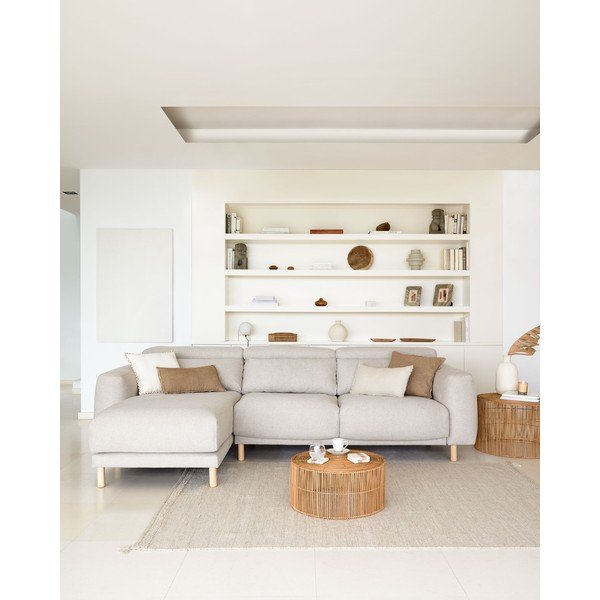 Smėlio spalvos kampinė sofa (kairysis kampas) Singa - Kave Home-image-3
