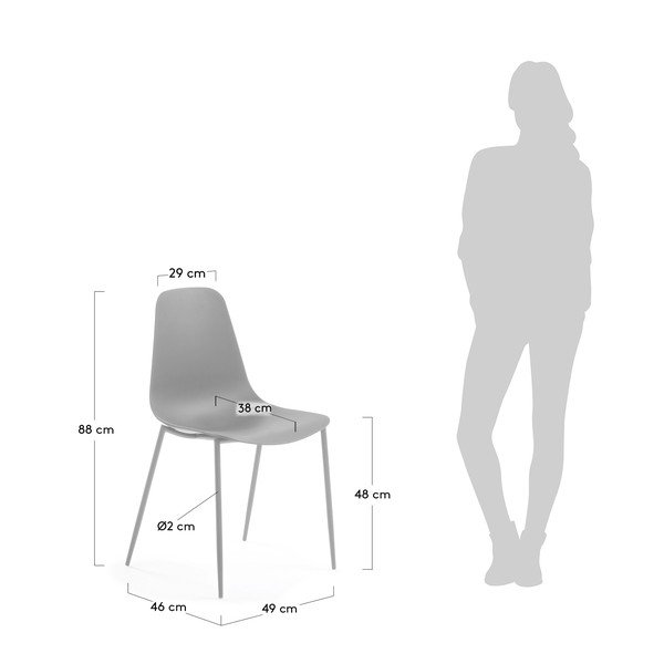 4 pilkų valgomojo kėdžių rinkinys La Forma Wassu-image-1