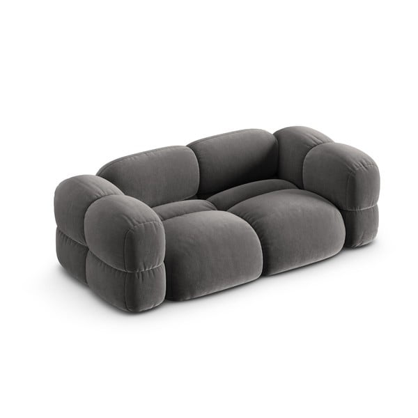 Pilkos spalvos iš velveto sofa 210 cm Loretto – Cosmopolitan Design-image-3