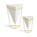 2 baltų keraminių vazonėlių su aukso spalvos dizainu rinkinys Umbra Trigg