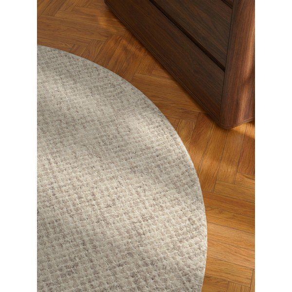 Smėlio spalvos iš vilnos apvalios formos kilimas ø 160 cm Eloise – Hanse Home-image-3