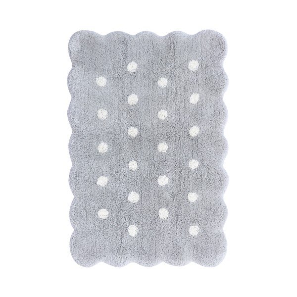 Skalbiamas/rankų darbo iš medvilnės vaikiškas kilimas pilkos spalvos 70x100 cm Mini Biscuit Pearl Grey – Lorena Canals