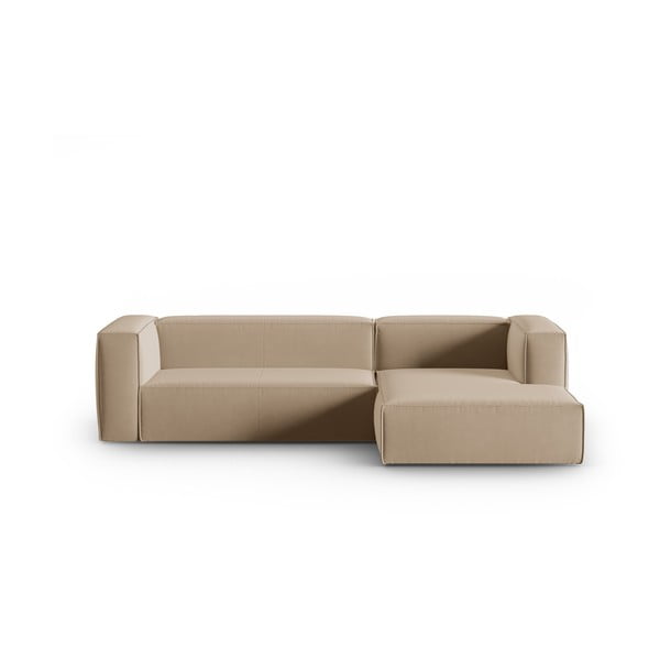 Iš velveto kampinė sofa šviesiai rudos spalvos Mackay – Cosmopolitan Design