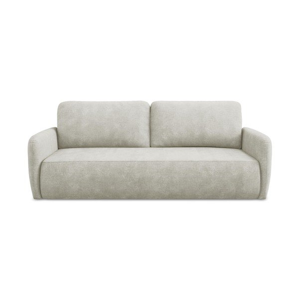 Kreminės spalvos iš šenilinio audinio sulankstoma/su sandėliavimo vieta sofa 218 cm Lilo – Makamii