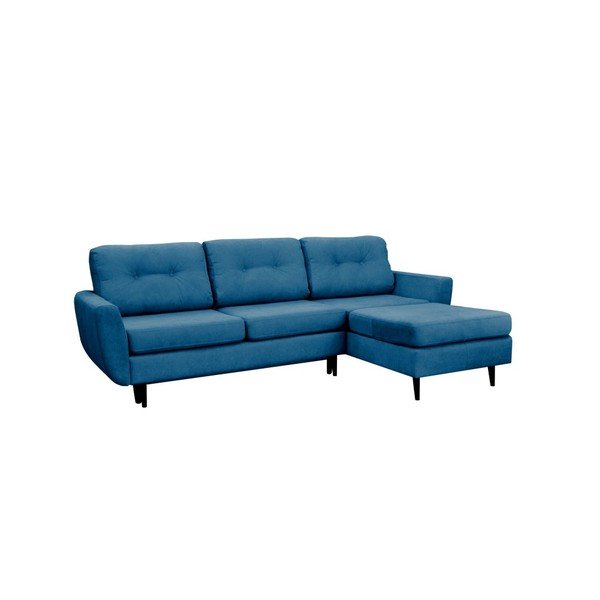 Turkio spalvos sofa-lova su juodomis kojomis Mazzini Sofas Hortensia, dešinysis kampas-image-1