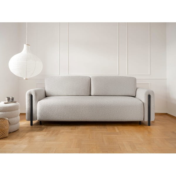 Pilkai smėlinės spalvos iš boucle sulankstoma/su sandėliavimo vieta sofa 244 cm Arcadova – ELTAP-image-1