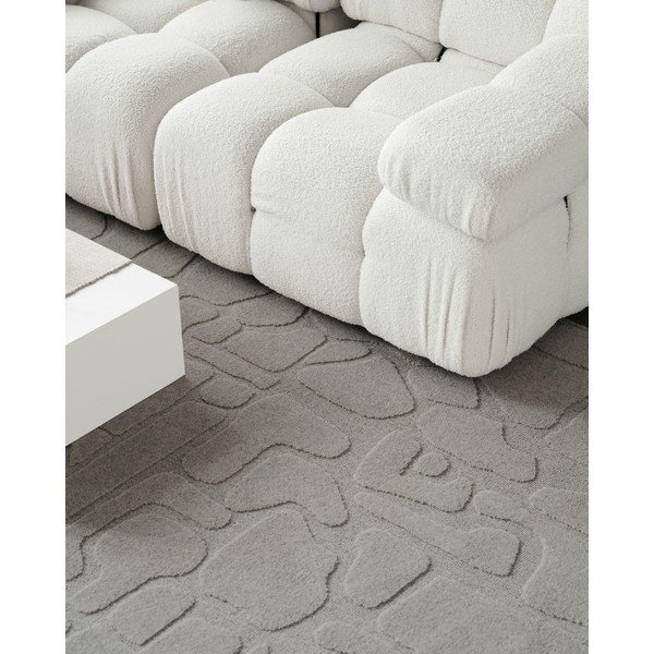 Iš vilnos kilimas pilkos spalvos 200x300 cm Morphic Dunes – Agnella-image-4