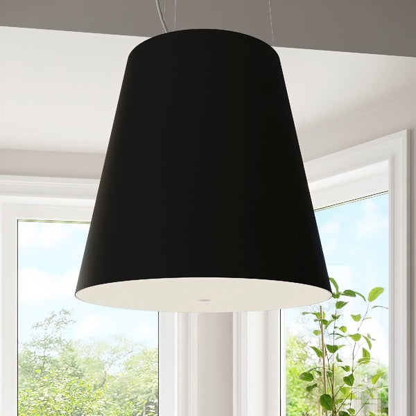 Juodas pakabinamas šviestuvas su stikliniu gaubtu ø 50 cm Tresco - Sollux-image-3