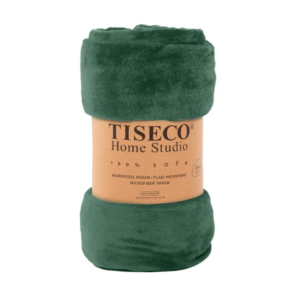 Tamsiai žalias mikropliušo užvalkalas dvigulėms lovoms 220x240 cm Cosy - Tiseco Home Studio